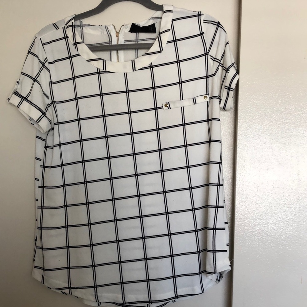 Dress top black and white